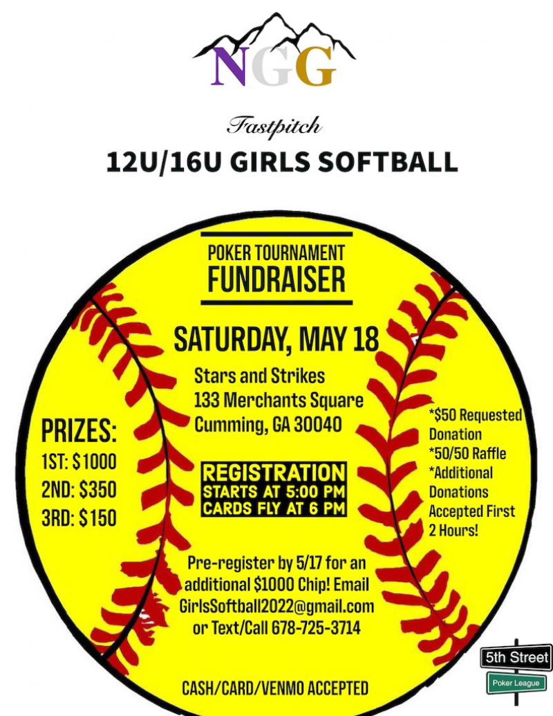 NGG Fastpitch Softball Poker Fundraiser - Stars and Strikes at 5thstreetpoker.com